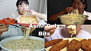 ASMR CREAMY SPAGHETTICompilationno talkingBites onlyasmr Mukbangasmr food [upl. by Vallery]