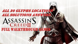 ASSASSINS CREED 2  All 20 glyphs locations all solutions answers  All Collectibles  No Commentar [upl. by Heimlich]