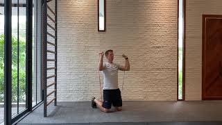 Kneeling overhead press  Resistance band [upl. by Ehtiaf]