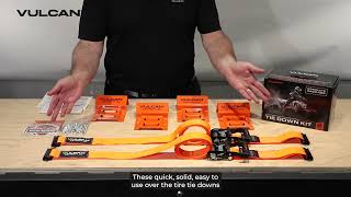 VULCAN Safety Orange Tire Strap amp Wheel Chock Tie Down Kit Unboxing [upl. by Cinemod]