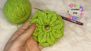 💯 Wonderfullll 💯 you will love it I made a very easy crochet flower for you [upl. by Dranrev296]