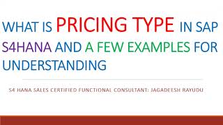 WHAT IS PRICING TYPE IN SAP S4HANA AND A FEW EXAMPLES FOR UNDERSTANDING FIND LINKS IN DESCRIPTION [upl. by Eisenhart]