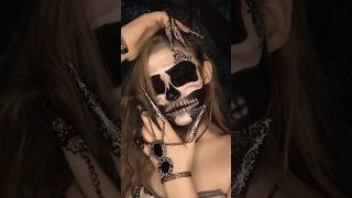 Lacy Skull Makeup 💀🖤 skull makeup halloween costume tutorial creativemakeup skullmakeup lace [upl. by Parsifal463]