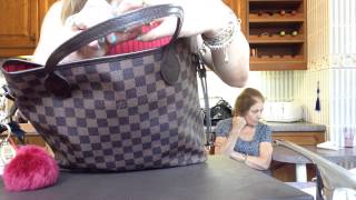 Louis Vuitton  Up close with my Neverfull MM  Damier Ebene [upl. by Marr]