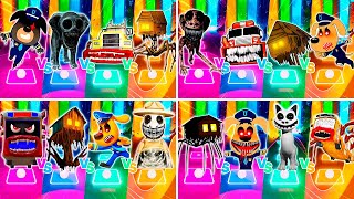 🟢 Bus Eater vs Spider House Head vs Sheriff Labrador exe vs Zoonomaly 🎶 Who is Best Tiles Hop EDM [upl. by Aihtnic]