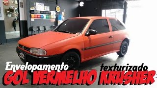 Envelopamento Gol vermelho Krusher texturizado UPGRADE GARAGE Envelopamento [upl. by Narmak]