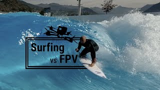 Surfing Alaia bay in the Swiss Alps Followed by a FPV drone [upl. by Leavitt]