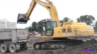 EXCAVATOR SI BULDOZER IN ACTIUNE PE SANTIERUL DE CONSTRUCTIE CU SUNETUL ORIGINAL AL MOTOARELOR [upl. by Abrahams]