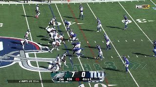 41yard TD Hurts and AJ Brown burn Giants for deepball score [upl. by Robb188]