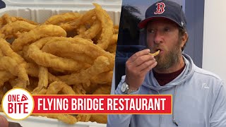 Barstool Onion Ring Review  Flying Bridge Restaurant Falmouth MA [upl. by Nelle]