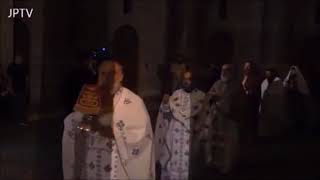 Orthodox Divine Liturgy  Great Entrance around the Tomb of Christ [upl. by Ddene]