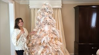 How to Decorate a White Flocked Christmas Tree Full Length [upl. by Artima611]