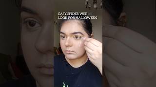 EASY SPIDER WEB TUTORIAL 🕸️🤍 shorts halloween makeup makeuptutorial spookyseason spiderweb [upl. by Orfurd239]