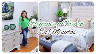 COMO DECORAR TU HABITACIÓN 🌿 ESPACIO FRESCO Y ELEGANTE CON IDEAS ECONÓMICAS [upl. by Einnaffit]