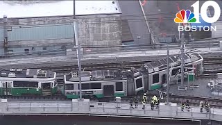 Several injuries reported after Green Line derailment in Cambridge [upl. by Richia]