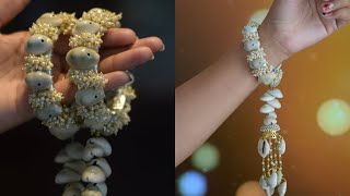 DIY Kowri Shell Bangles for Haldi Ceremony  Bangles Making at Home [upl. by Niel641]