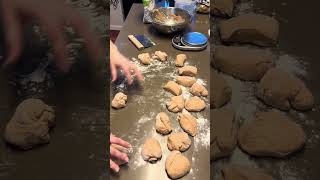 Dough shaping time English Muffins part 2 recipe baking foodshorts homemade easyrecipe [upl. by Onder]