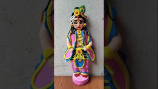 Cute Shri Krishna Clay Idol 🙏🥰🌸 shorts jaishreekrishna [upl. by Llerdnek]