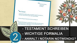 Die richtige Form Ein rechtsgültiges Testament verfassen ⚖️ ErbrechtTutorial [upl. by Ailla]