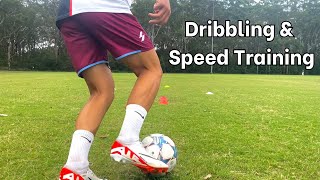 Dribbling amp Sprinting Training For Footballers [upl. by Arymas]