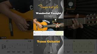 Wonderful Tonight  Eric Clapton Easy Version  Fingerstyle Guitar TAB amp Lyrics fingerstyleguitar [upl. by Nnyled]