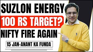 Suzlon energy Review 100 Rs Target  Nifty fire again  Bank Nifty and Nifty  15012024 [upl. by Daune759]