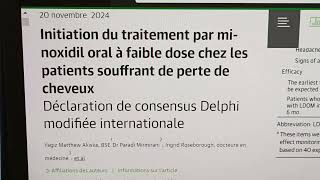 Efficacité du traitement de chute de cheveux par minoxidil oral à faible dose [upl. by Alderman]