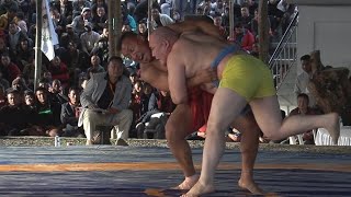 Kyrgyzstan Kadyr Kelsinbekov stuns Naga wrestlers with his techniques all bouts Naga wrestling 2023 [upl. by Attirb]