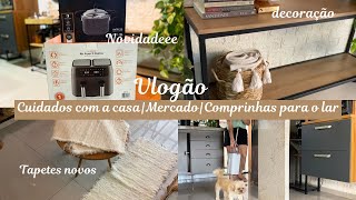 ✨CUIDANDO DA CASA DecoraçãoMercado🛒Compras para o lar airfrayer e panela de pressão nova [upl. by Pond]