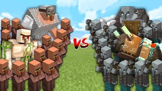 999 PILLAGER VS 999 VILLAGER GUARDS  MINECRAFT MOB BATTLE [upl. by Laohcin]