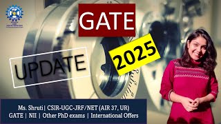 GATE 2025 UPDATE gate iit iitroorkee iisc phd jrf phdentrance research biotechnology exam [upl. by Barri398]