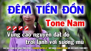 Karaoke Đêm Tiền Đồn  Tone Nam  Nhạc Sống Huỳnh Lê [upl. by Chas77]