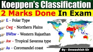 Koppen’s Climatic Classification  Geography  Koeppens Scheme  Climatic Regions of India [upl. by Nevs773]