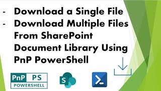 PnP PowerShell  Download Files From SPO Document Library [upl. by Eelnodnarb]