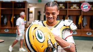 Inside Dressingroom  Leroy Sané meets Green Bay Packers  FC Bayern [upl. by Leumel]