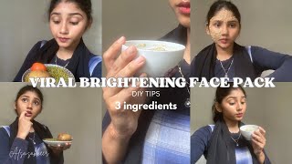 DIY Brightening Face pack 🤫 only 3 ingredients  afsa Sakkeer  DIy tips trending trending1 [upl. by Streeter199]