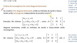 306SISTEMAS METODOS ITERATIVOS CRITÉRIO DE CONVERGÊNCIA [upl. by Elaen]