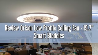 Review Orison Low Profile Ceiling Fan  197quot Smart Bladeless ceiling fans with light and remote3 C [upl. by Adnarram459]