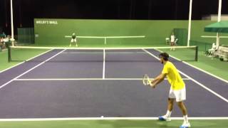 2013 Indian Wells  David Ferrer and Feliciano Lopez Practice Serve [upl. by Roderick]