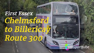 Chelmsford to Billericay  First Essex 300  Realtime [upl. by Atews113]