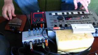 roland mc 303 with kalimba and mini kaoss pad [upl. by Aldis]