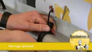 ► Montage Spandoek met een Spanner met spinhaak  Spandoekmannl [upl. by Ennylyak]