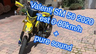 Valenti SM 50 2020  Test 080kmh  pure sound [upl. by Divine488]