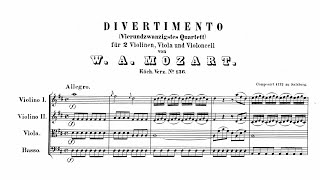 Mozart Divertimento in D major K 136125a with Score [upl. by Ateiluj]