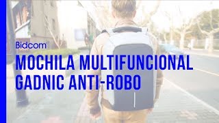 Mochila multifuncional Gadnic Anti Robo con cargador USB [upl. by Margarette]