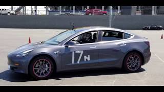 Tesla Model 3 Intense Autocross Race [upl. by Hameean]