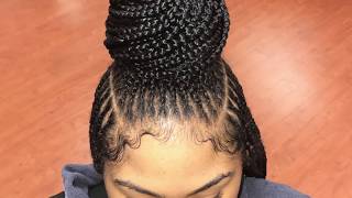 TRIBAL BRAIDS WITH BUN  KET BRAIDS  Keeping Up With Kee [upl. by Resa]