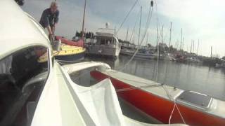 Dragonfly 28 trimaran folding system [upl. by Dnomad]