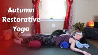 Autumn Restorative Yoga  GATHER 40 mins [upl. by Silvanus620]