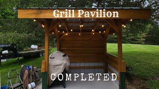 Finishing Touches on Grill Pavilion Putting up Wood Siding [upl. by Idalla]